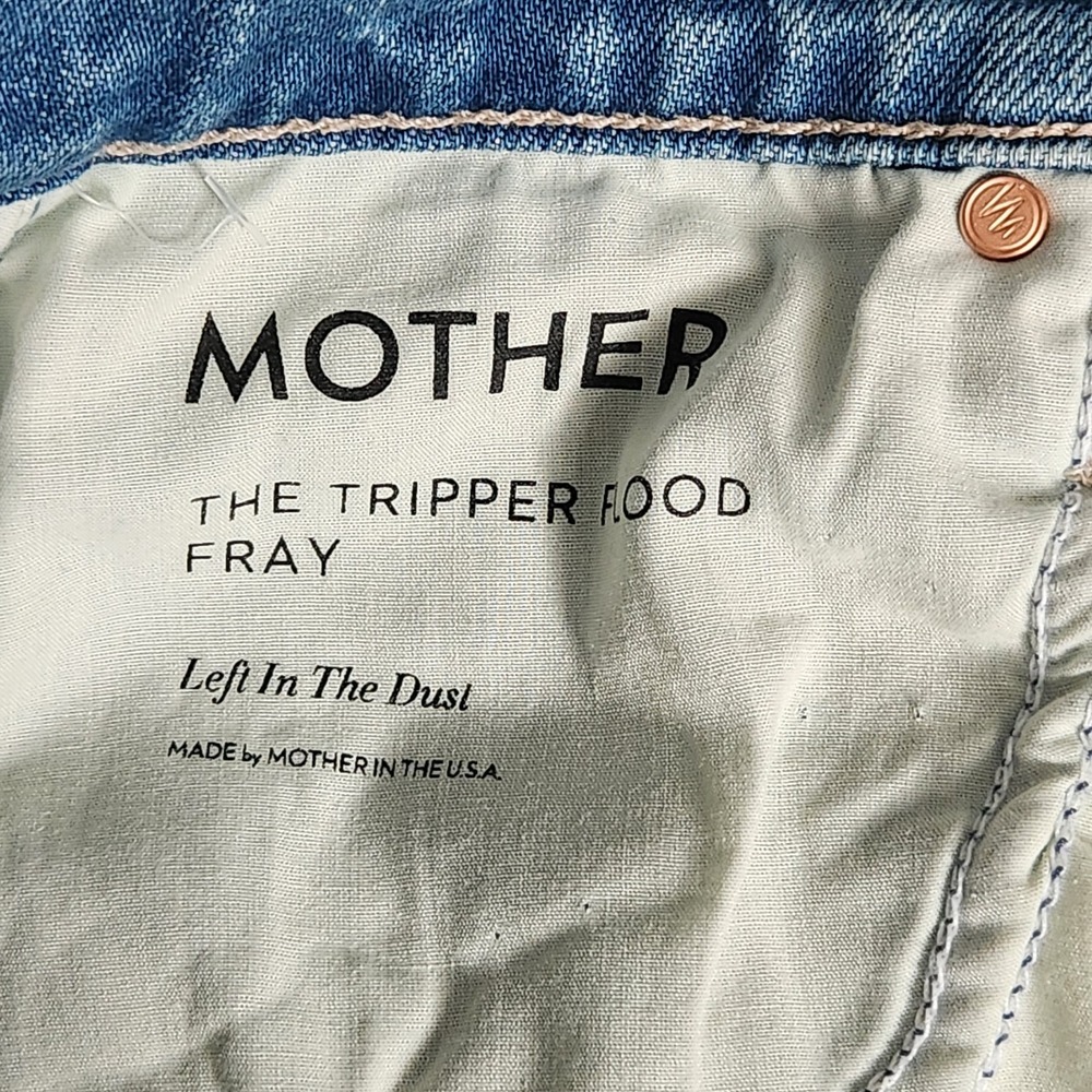 MOTHER Superior The Tripper Flood Fray Jeans Left In The Dust Distressed 24 - Picture 11 of 16